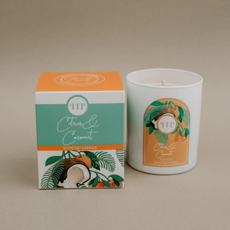 Citrus and Coconut Natural Soy Wax Scented Candle - Image 3