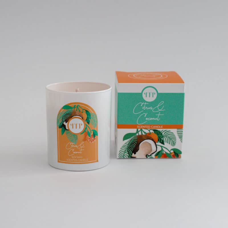 Citrus and Coconut Natural Soy Wax Scented Candle - Image 4