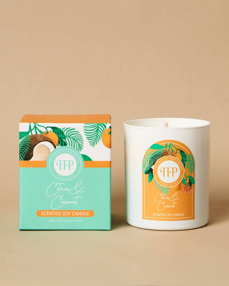 Citrus and Coconut Natural Soy Wax Scented Candle